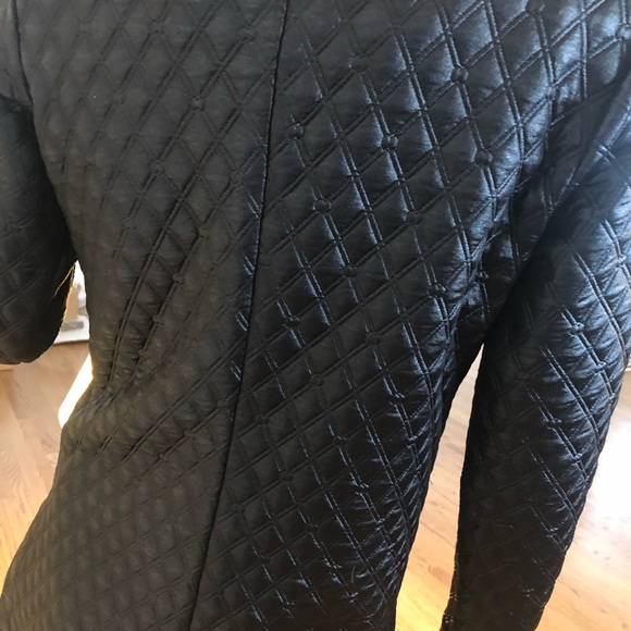 Black Quilted Long Jacket Duster - Picture 8 of 10